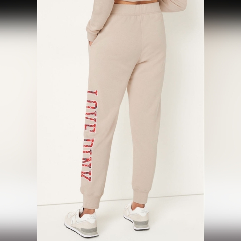PINK Victoria's Secret Vanilla Bean Plaid Joggers Women's Size XS
